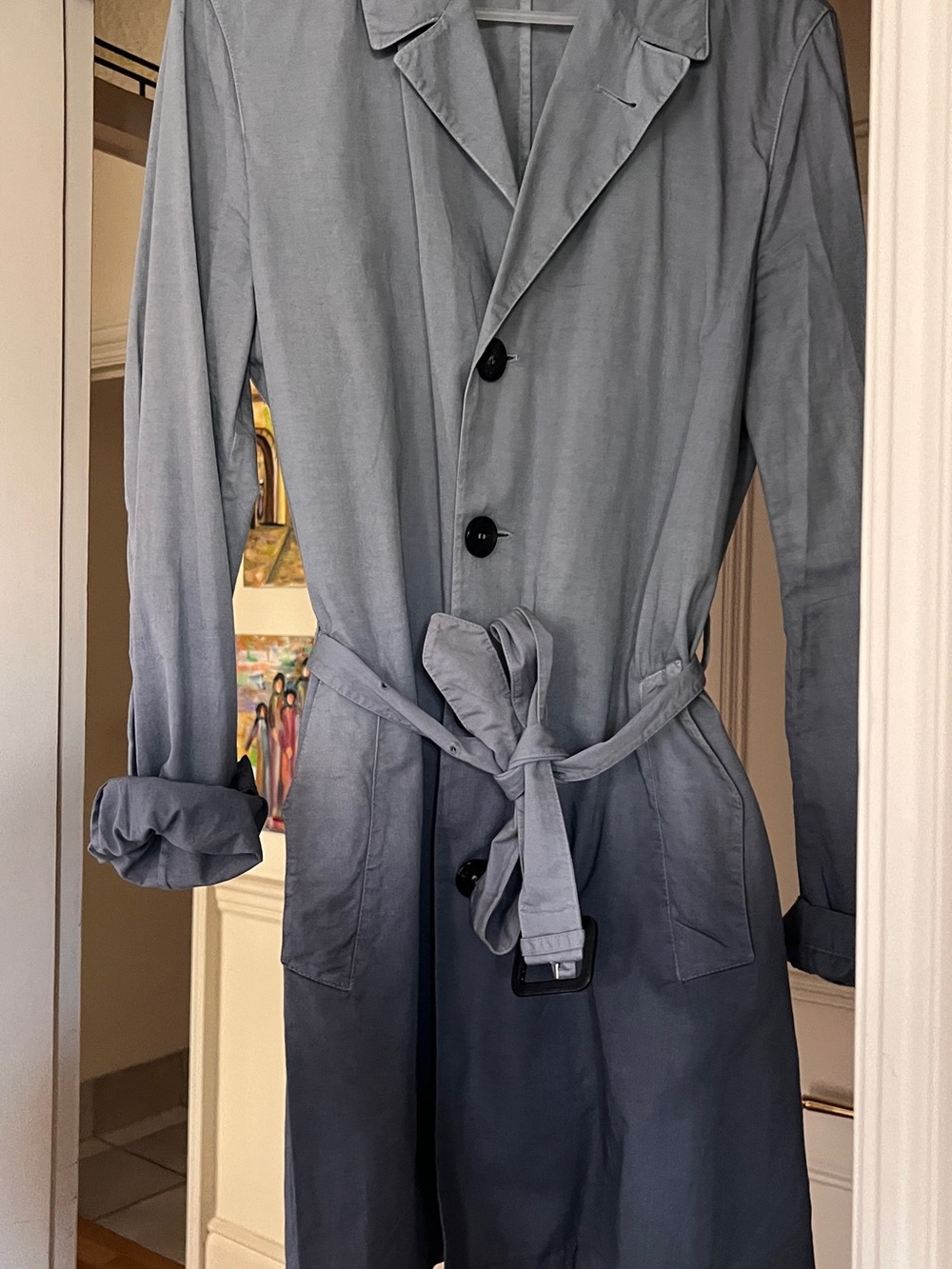 Burberry Ombre Gray to Blue Trench Coat